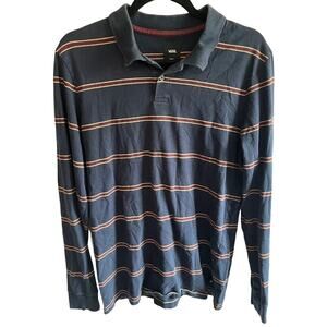 Vans long sleeve striped polo size small